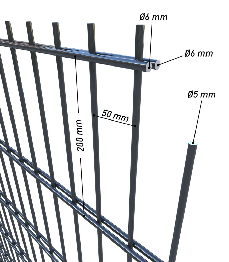 Doppelstabmatte 6/5/6 Anthrazit RAL 7016 (Medium)