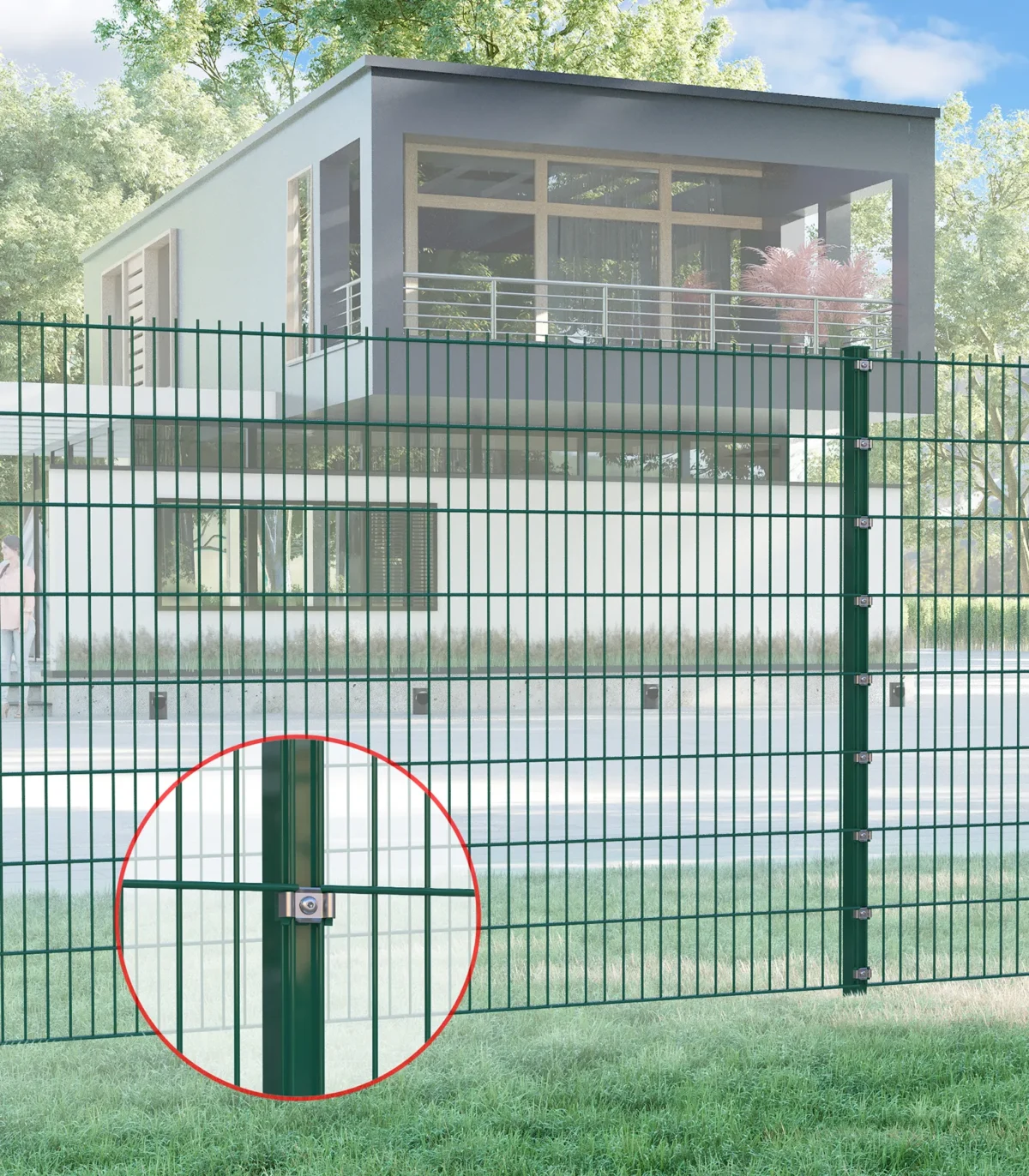 Zaunpfosten 60x40 Grün RAL 6005 (Med-Set) – Bild 2