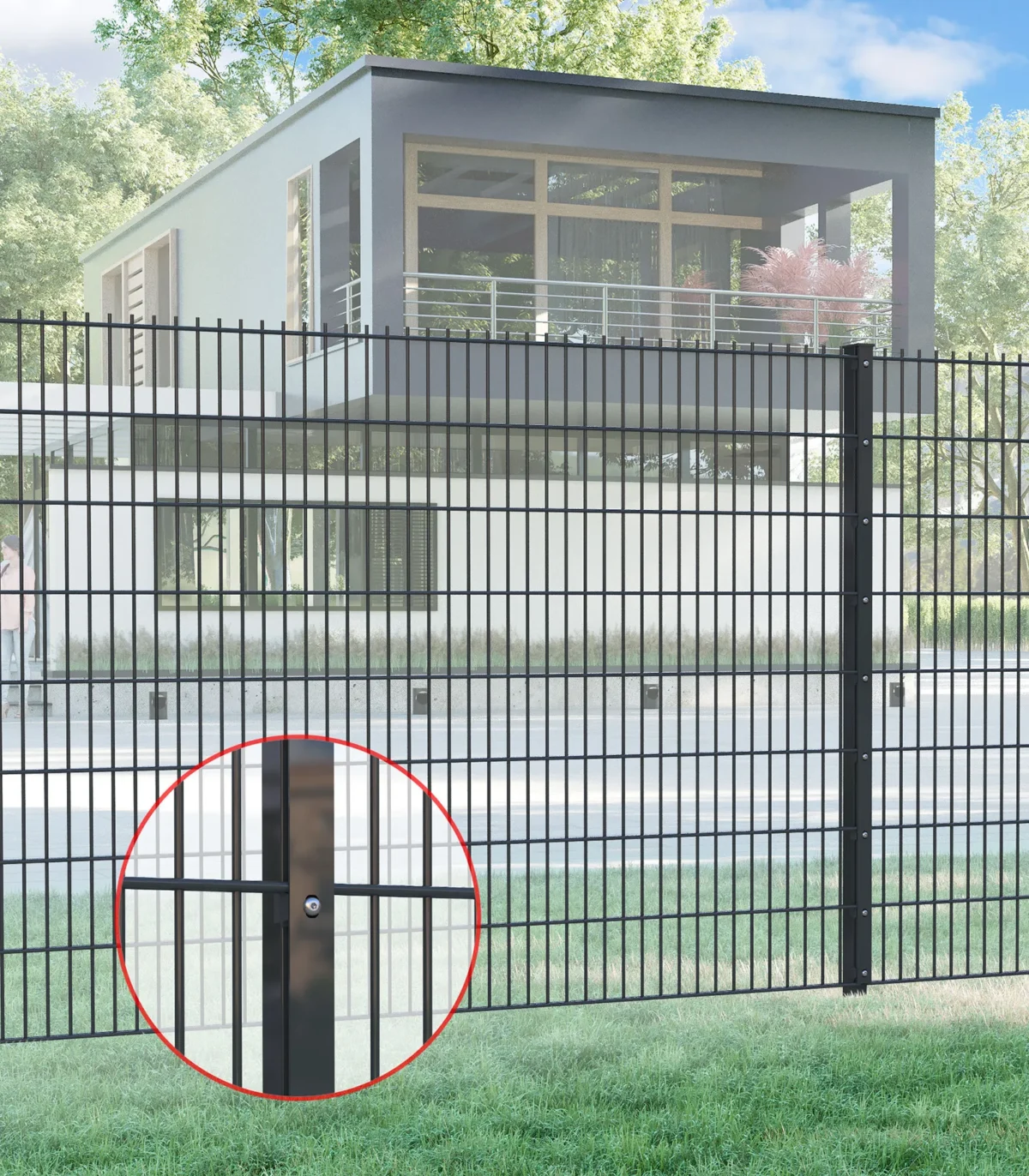 Zaunpfosten 60x40 Anthrazit RAL 7016 (Pro-Set)