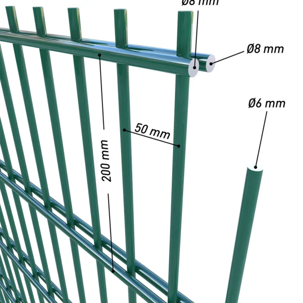 Doppelstabmatte 8/6/8 Grün RAL 6005 (Pro)